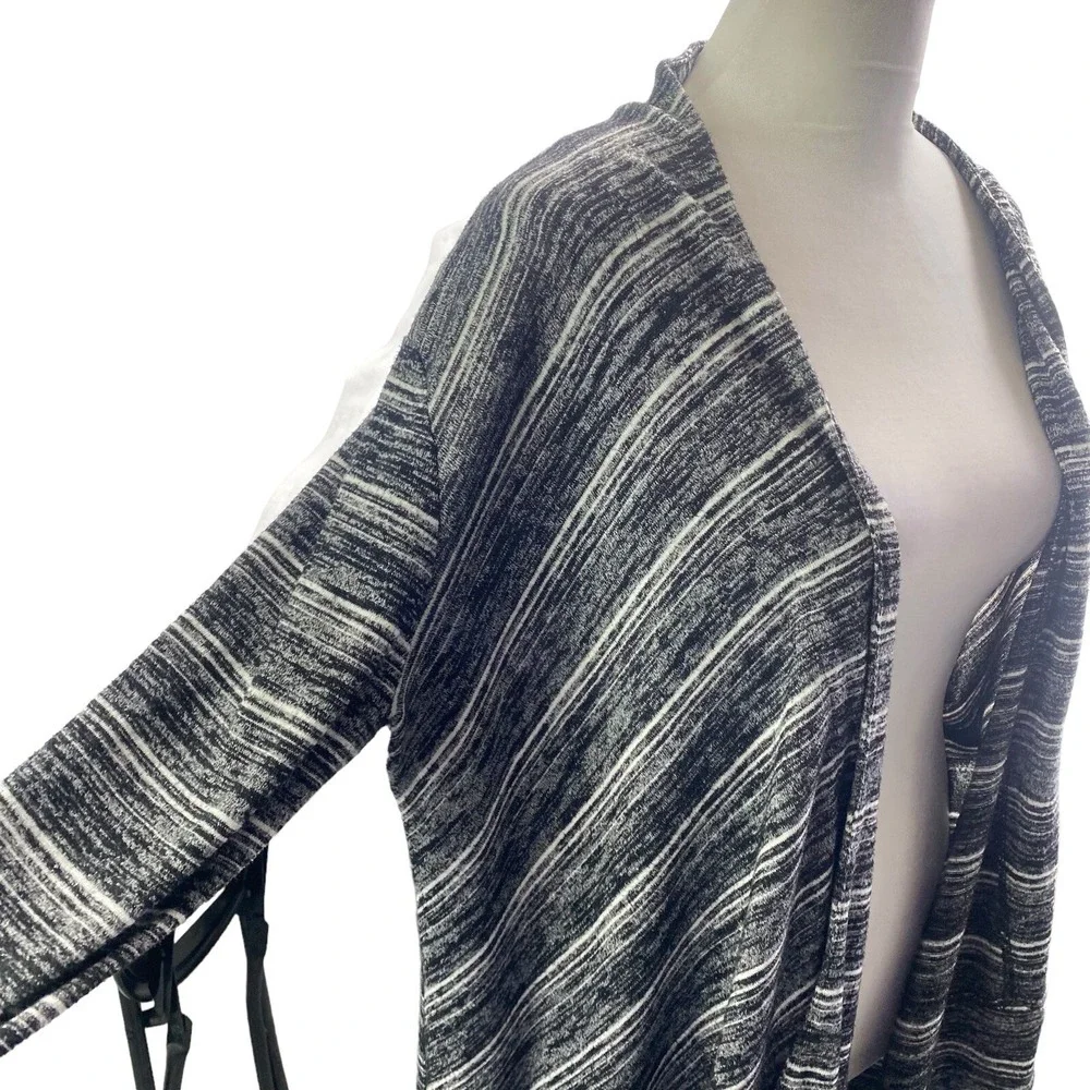 SOMA Women Open Front Long Sleeve Sweater Cardigan Sz M Gray Lounge Wear 58-24